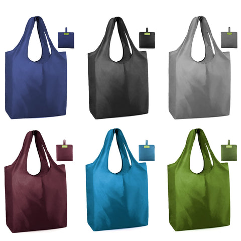 BeeGreen bolsas de compra grandes 6 unidades plegables para compras duraderas.