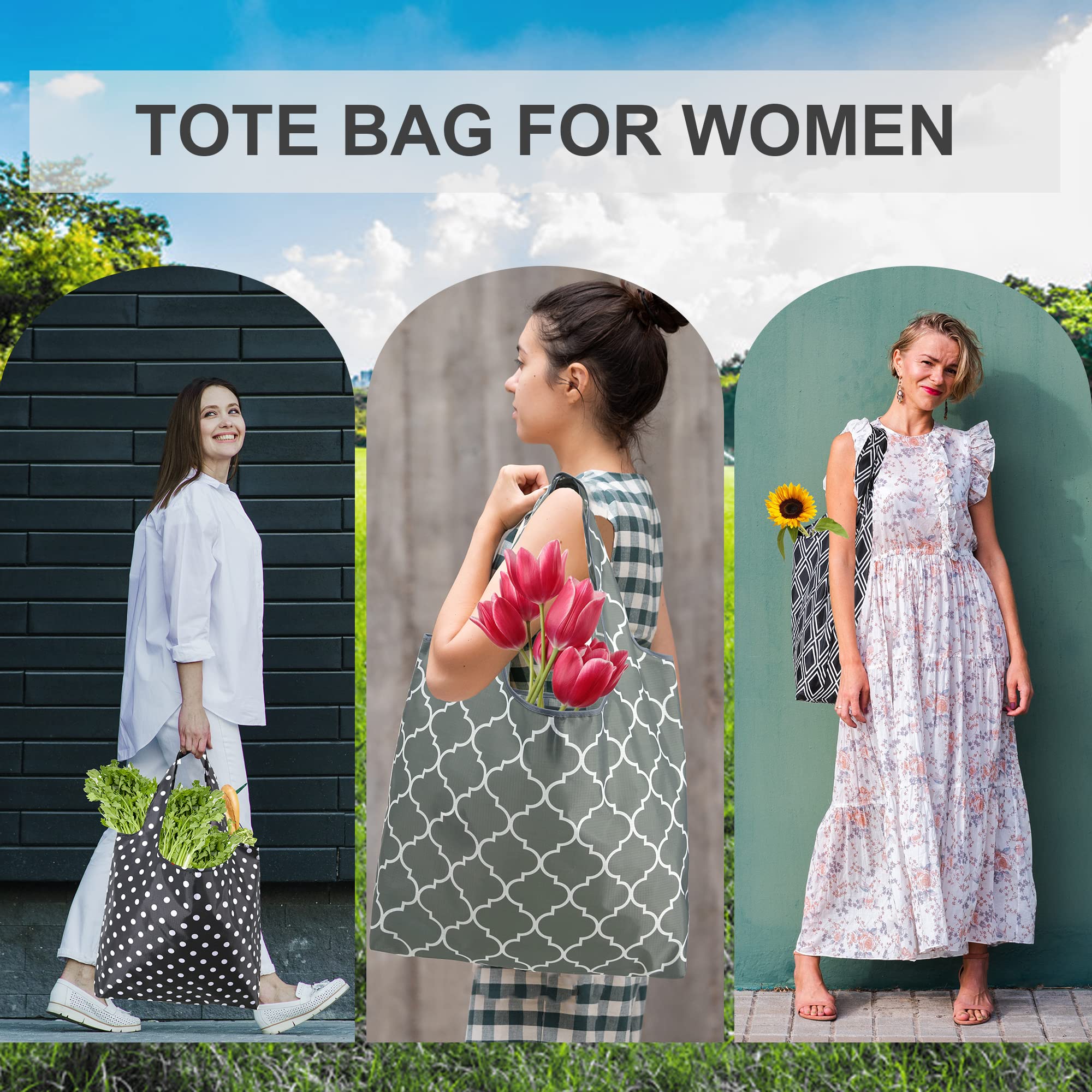 BeeGreen bolsa plegable con bolsillo integrado para llevarla a cualquier lado