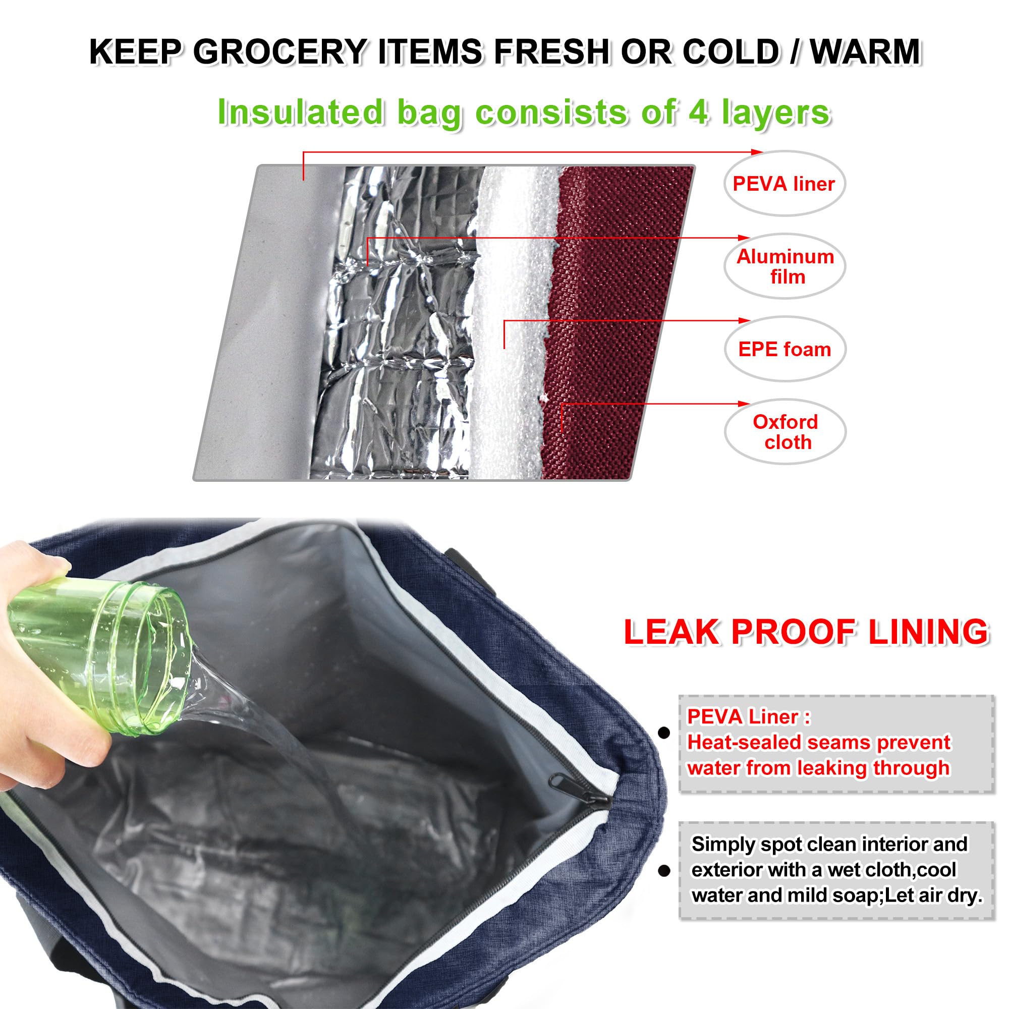 BeeGreen interior aislante aluminio, mantiene temperaturas constantes para meriendas frescas.