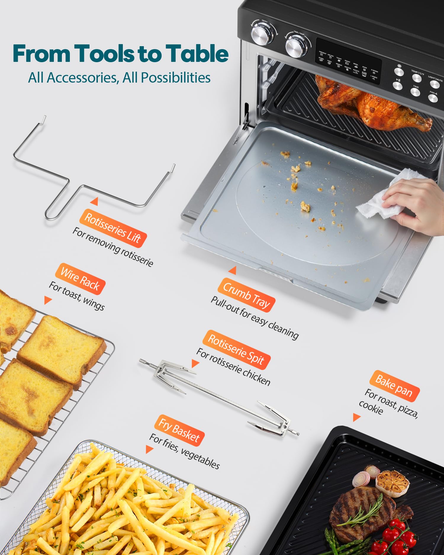 Beelicious Pro 28QT mostrando pizza de 11 pulgadas y guarniciones