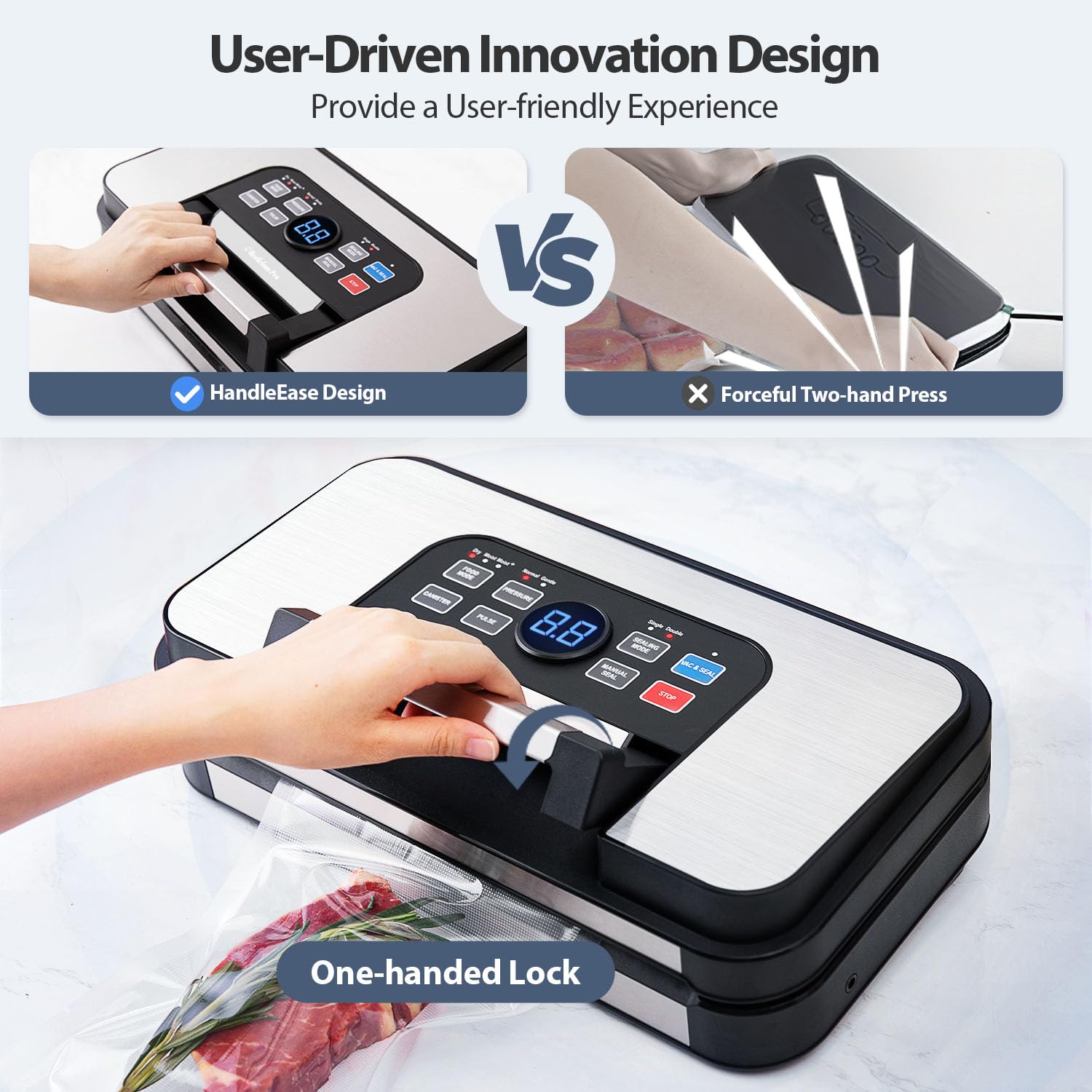 Beelicious Pro caja de almacenamiento de bolsas para acceso rápido.