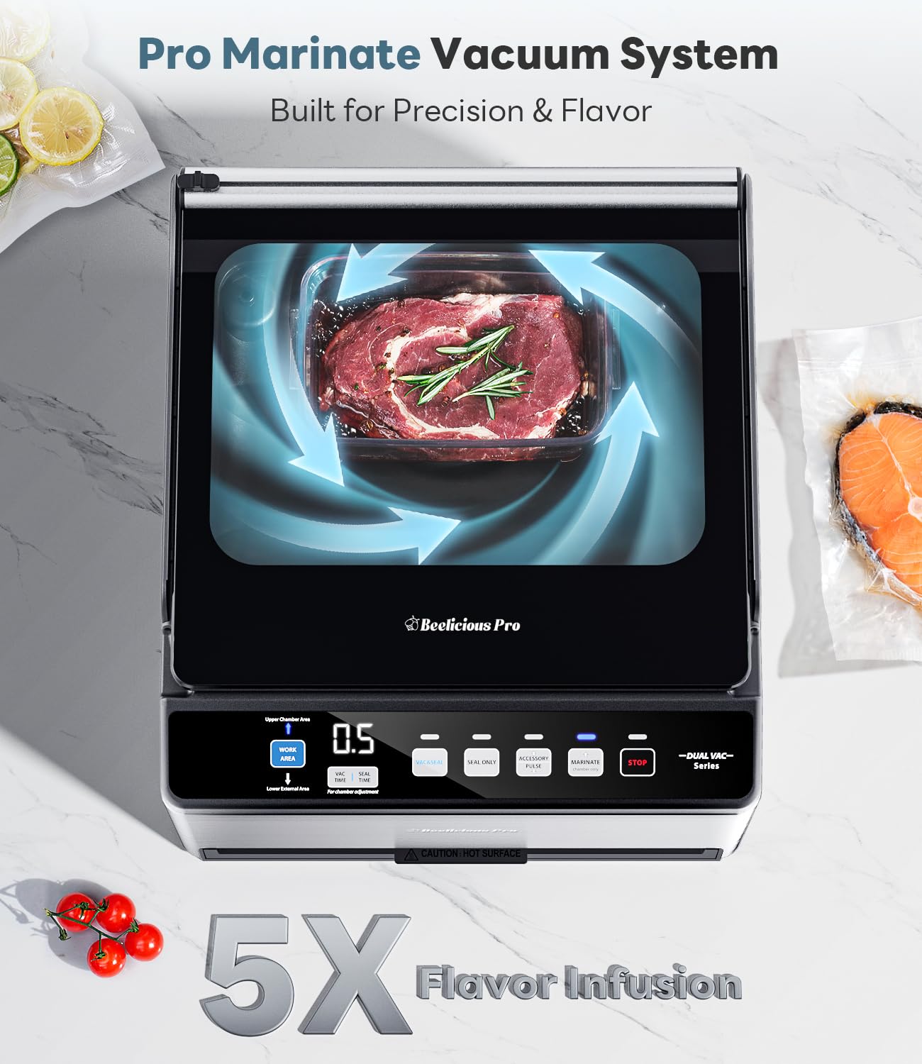 Beelicious Pro CVS101: motor-dual-core-230w, rendimiento de vacío rápido