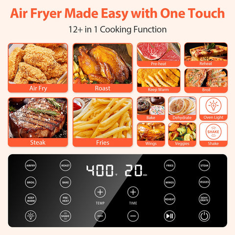 Beelicious Pro freidora de aire 5,8QT con controles IQTemp para cocción precisa