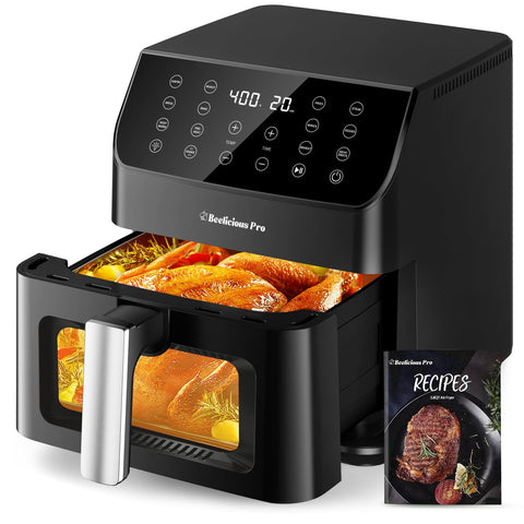 Beelicious Pro freidora de aire 5,8QT con ventana de visualización para supervisar la cocción