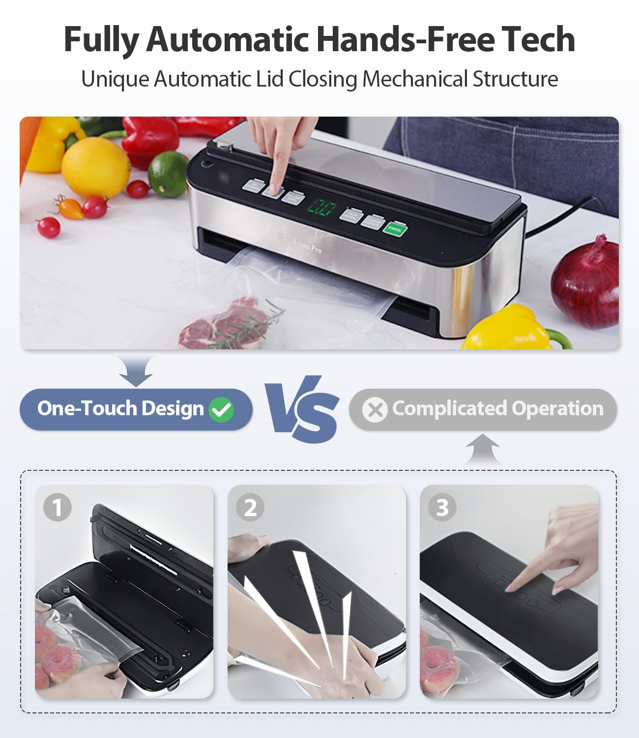 Beelicious Pro PressFree, cortador integrado para bolsas a medida.