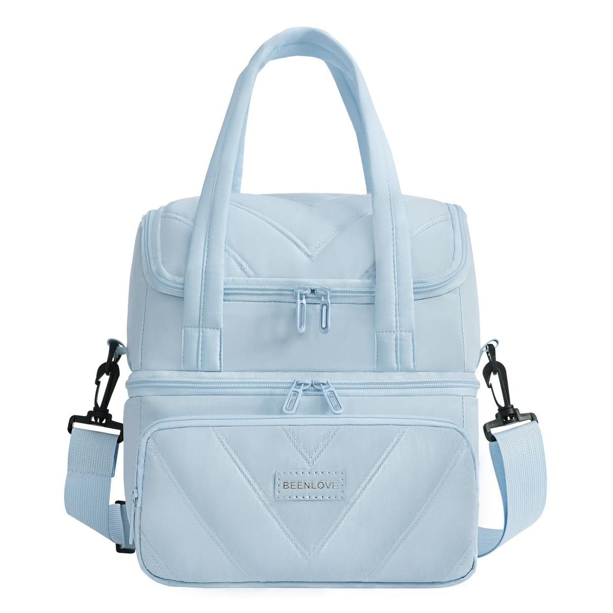 Beenlove bolsa de almuerzo azul, vista general del diseño práctico.