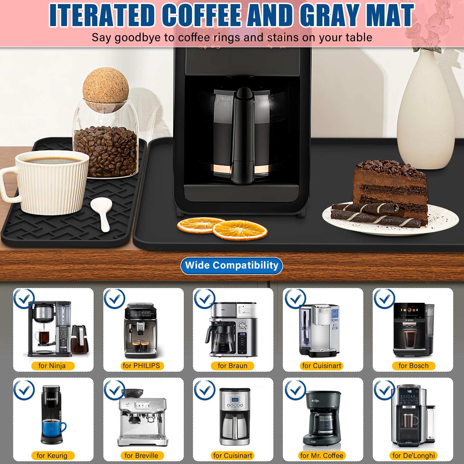 beenxmyy base antideslizante mantiene la cafetera estable durante la preparación.
