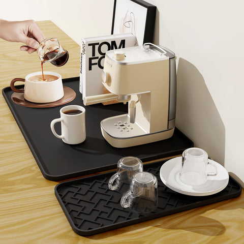 beenxmyy alfombrilla de silicona para cafetera espresso protege la encimera y evita derrames.
