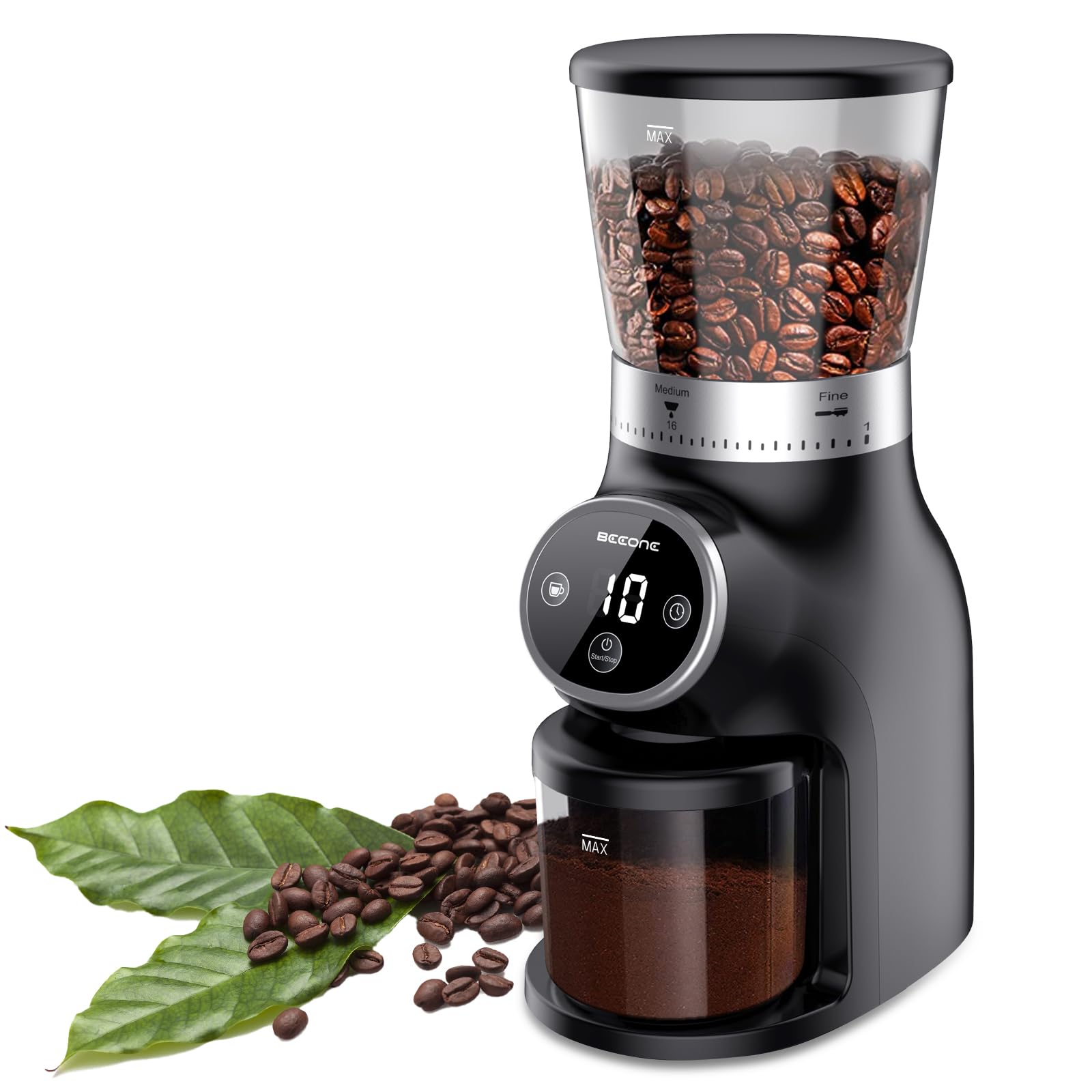 BeeONE molinillo de café eléctrico sobre la encimera, ideal para empezar el día.