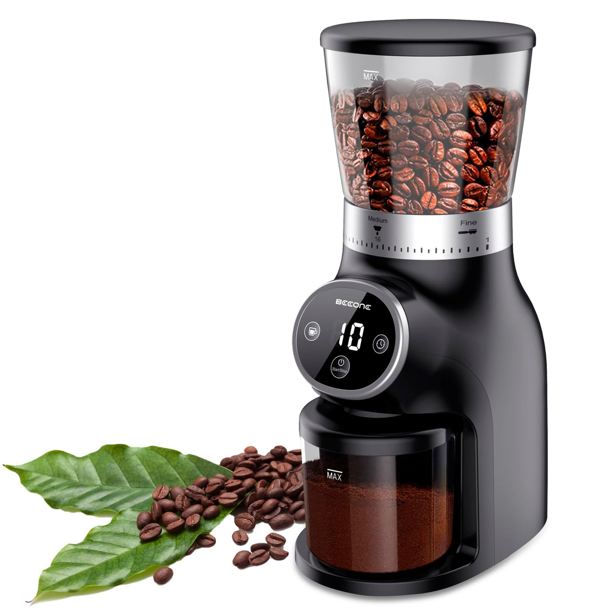 BeeONE molinillo de café eléctrico sobre la encimera, ideal para empezar el día.