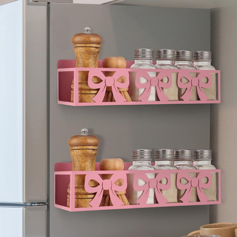 Beeveer portaespecias magnético rosa lazo: soporte decorativo y práctico.