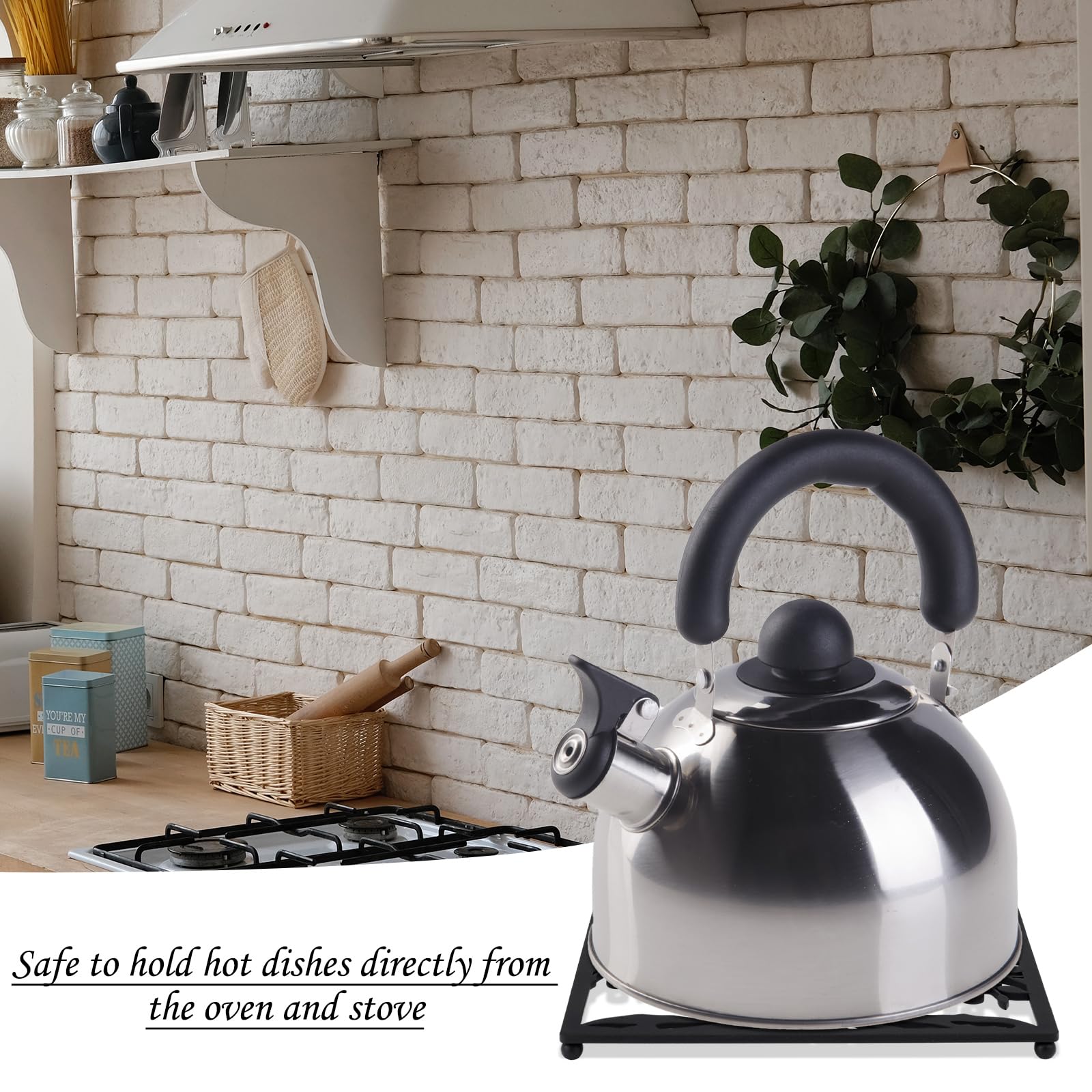 Beeveer soporte de ollas con anilla para colgar, almacenamiento sencillo.