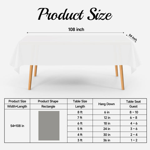Mantel BEFANS blanco perfecto para fiestas, cenas y celebraciones