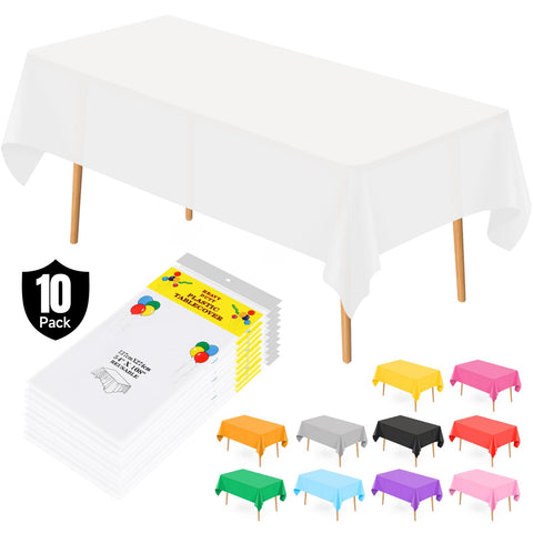 Mantel BEFANS plástico blanco rectangular 54x108 para proteger la mesa