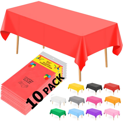 BEFANS mantel plástico rojo rectangular 54x108 para protección ante derrames.