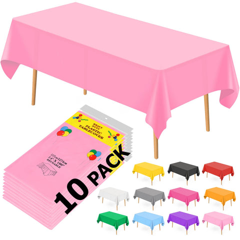BEFANS mantel plástico rosado rectangular 54x108, protege la mesa ante derrames.