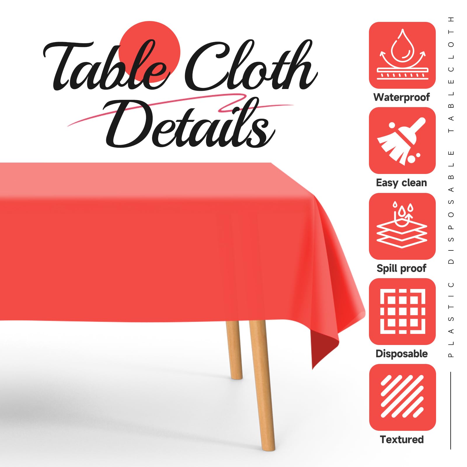 BEFANS paquete de diez manteles rojos para fiestas y banquetes.