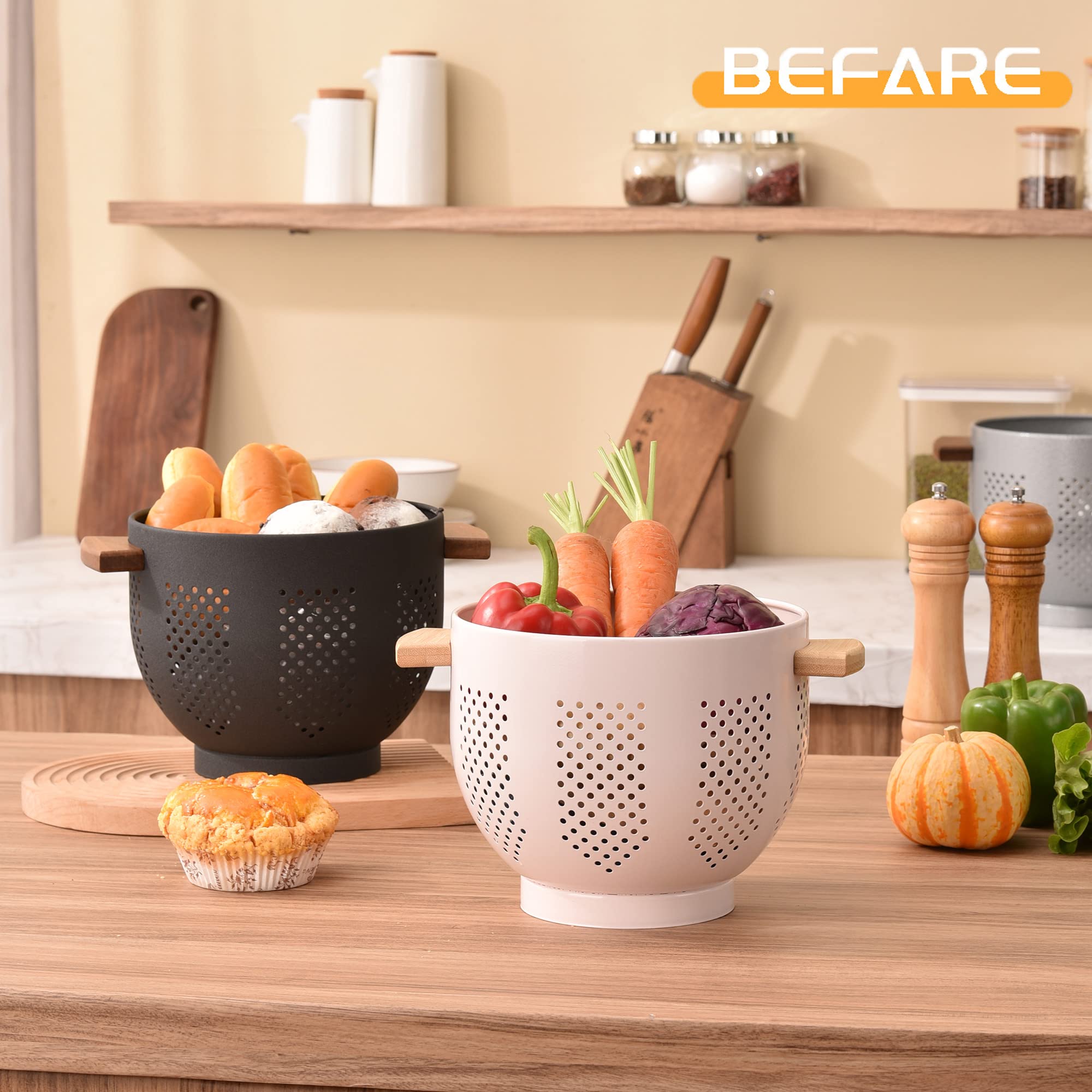 BeFare colador de acero recubierto, ideal para frutas y hortalizas