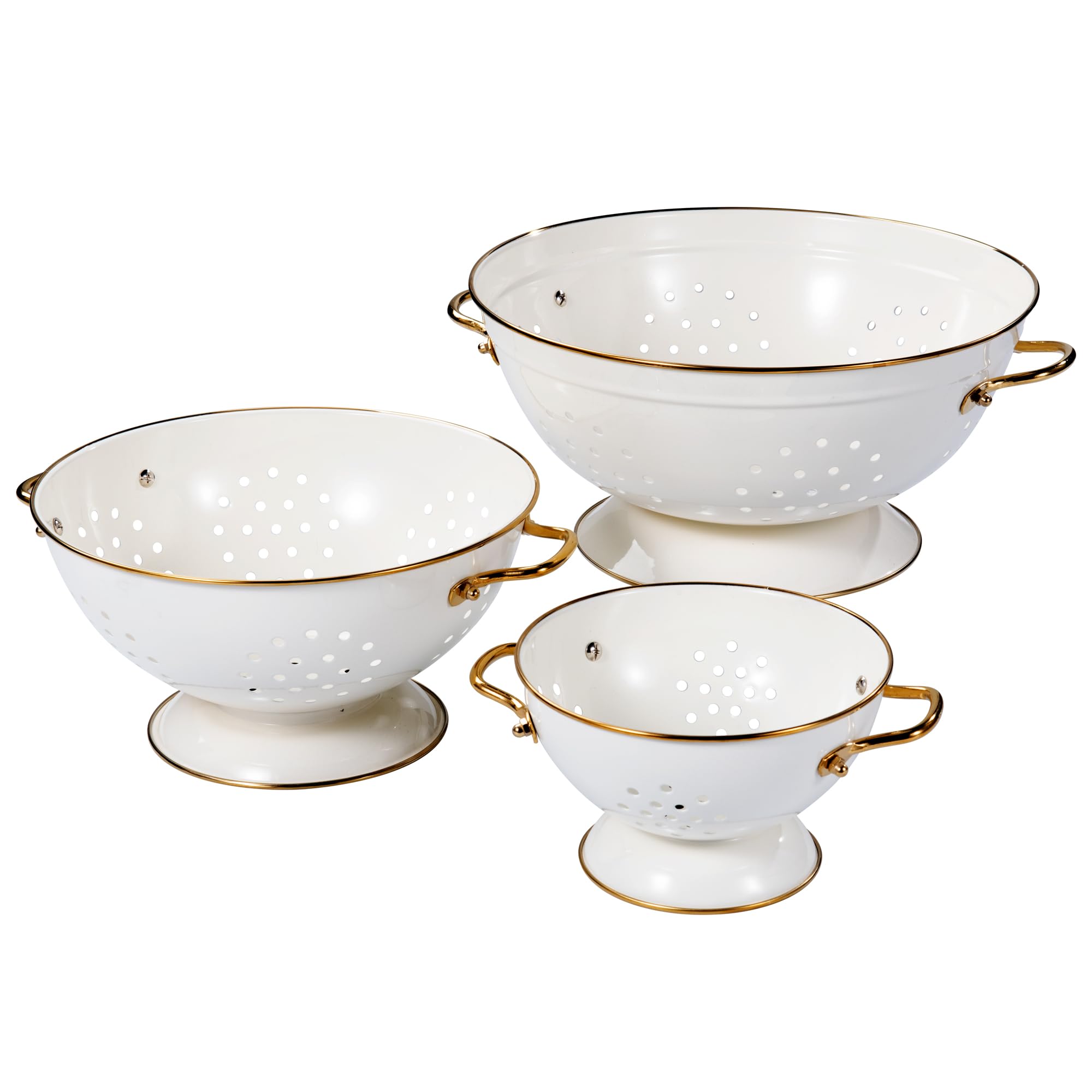 BeFare escurridor metálico 1qt crema, ideal para enjuagar pasta