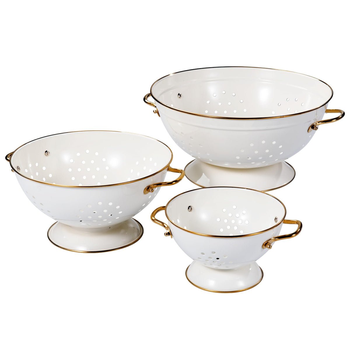 BeFare escurridor metálico 1qt crema, ideal para enjuagar pasta
