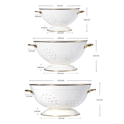 BeFare escurridor metálico 3-5qt crema, drenaje eficiente