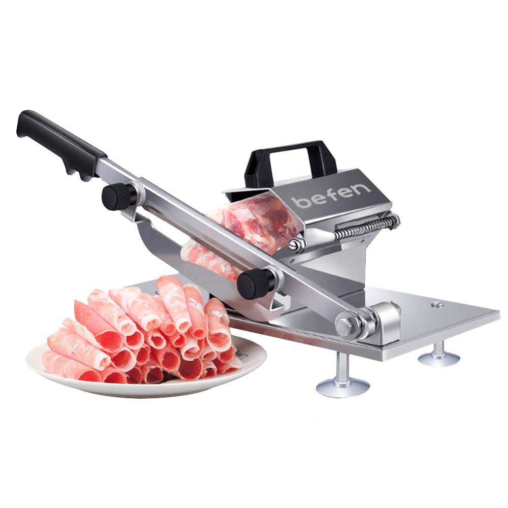 Cortadora Befen de carne congelada, vista frontal, ideal para shabu shabu.