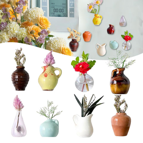 BEHEGTYE mini jarrones imanes 3D florales para decorar la nevera.