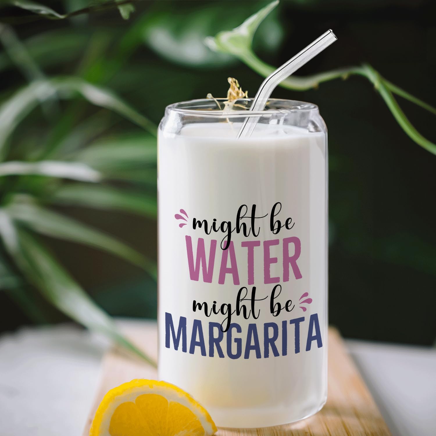 Tapa de bambú BEHIFL y vaso margarita para conservar aroma.