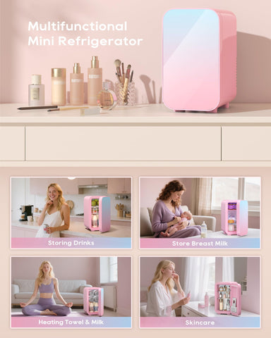 BEICHEN frigorífico compacto para cosméticos con estantes desmontables para organizar