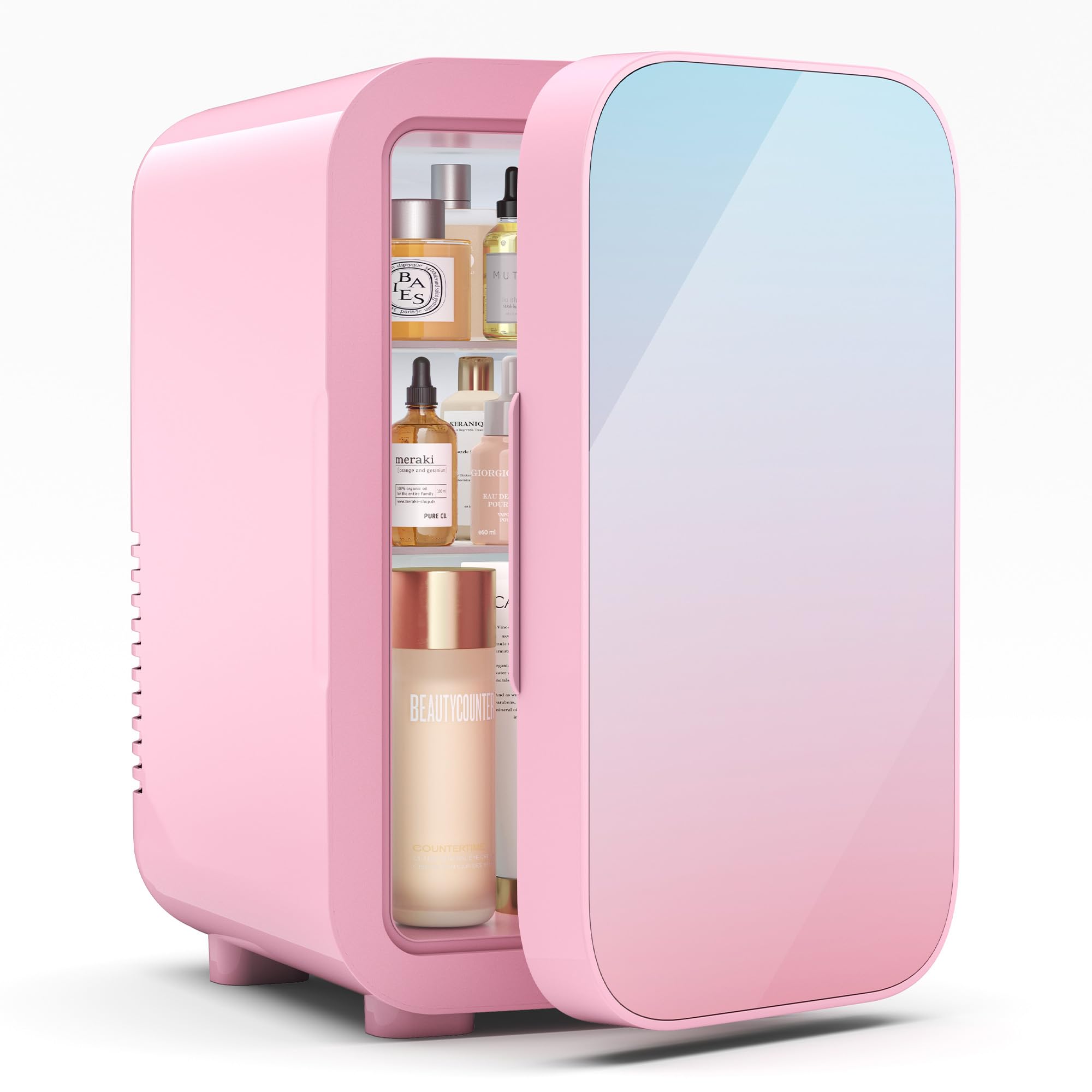 BEICHEN mini frigorífico rosa de 6 litros para bebidas y cosméticos en casa