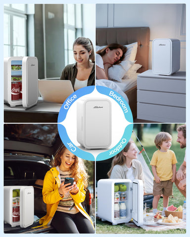 BEICHEN Minifrigo 6L, diseño compacto para escritorio o mesita de noche