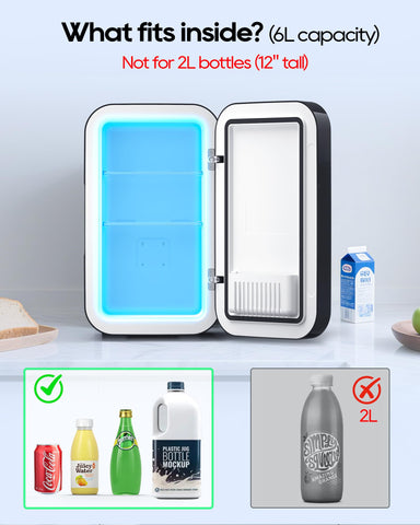 BEICHEN minifrigo 6L con dos cables para casa y coche.