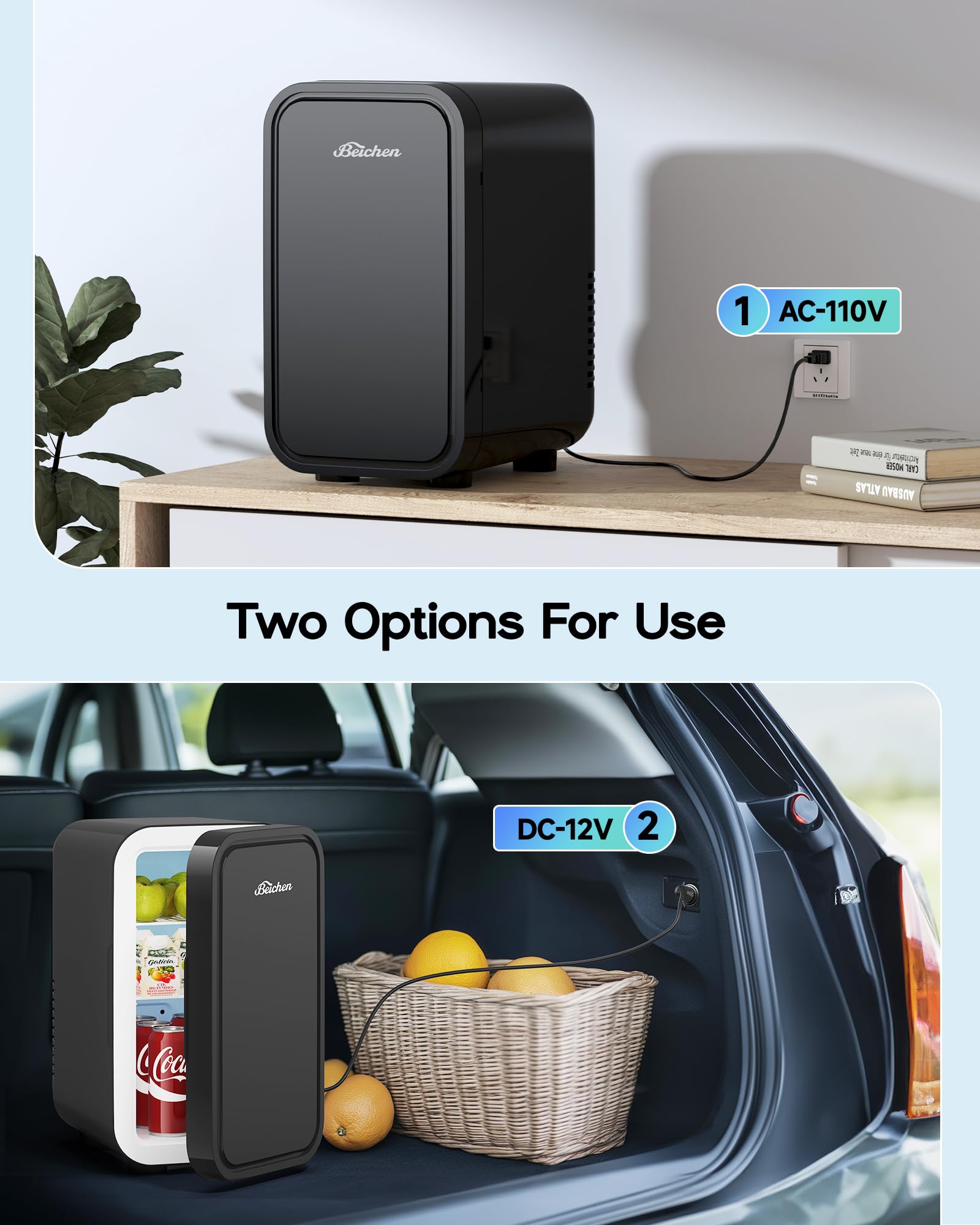 BEICHEN minifrigo 6L operación silenciosa para dormitorio u oficina.