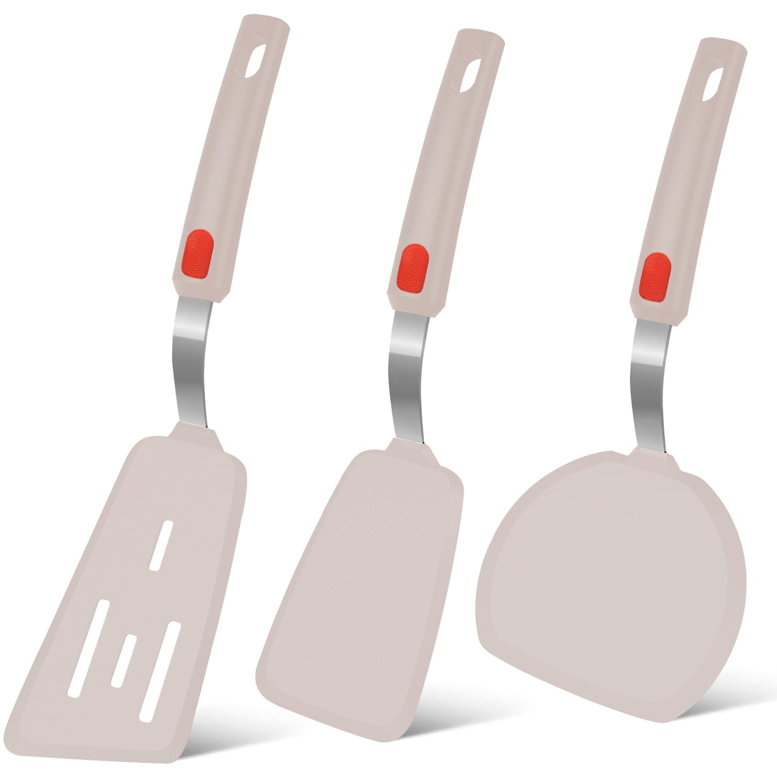 Beijiyi espátulas de silicona, conjunto 3 piezas para cocinar sin rayar sartenes