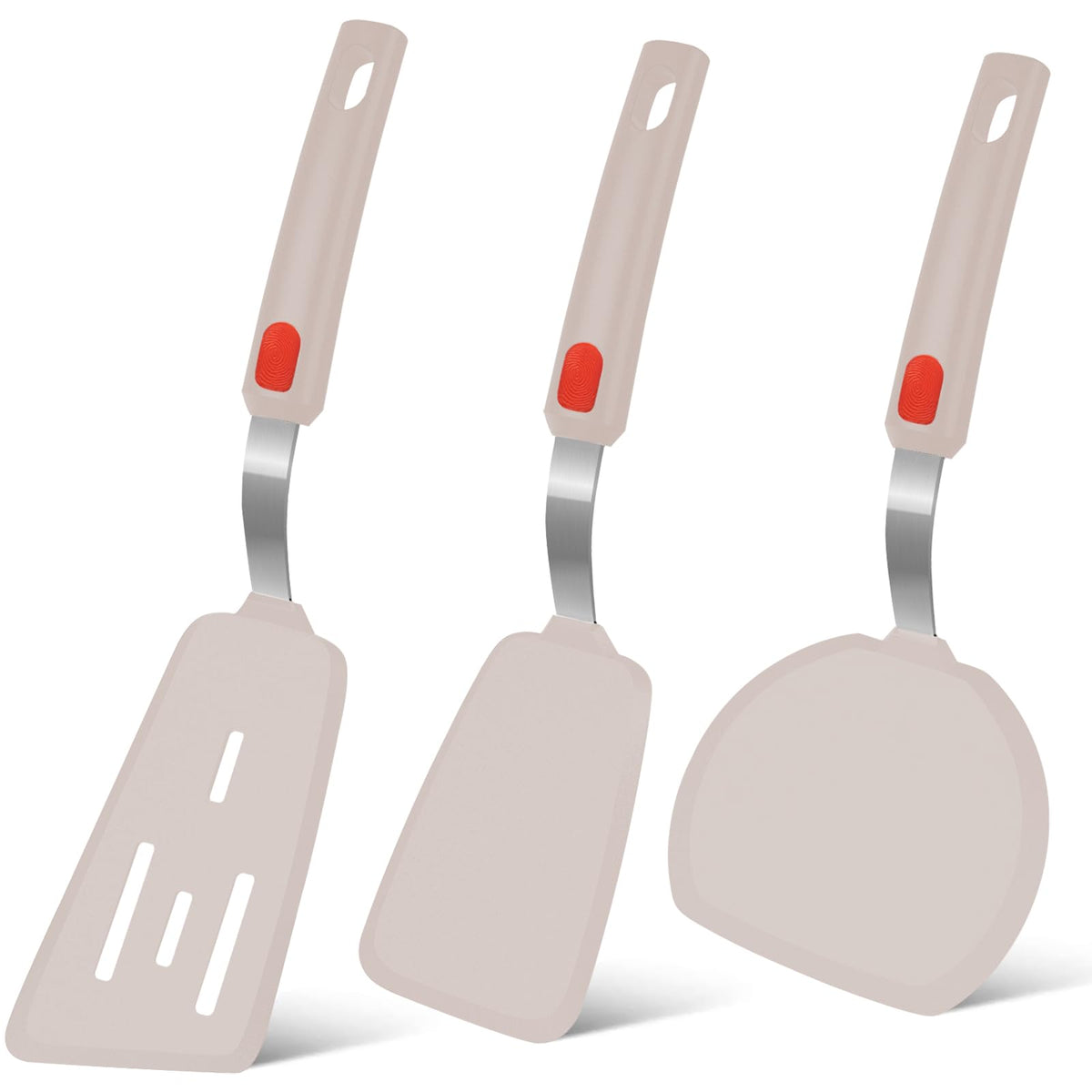 Beijiyi espátulas de silicona, conjunto 3 piezas para cocinar sin rayar sartenes