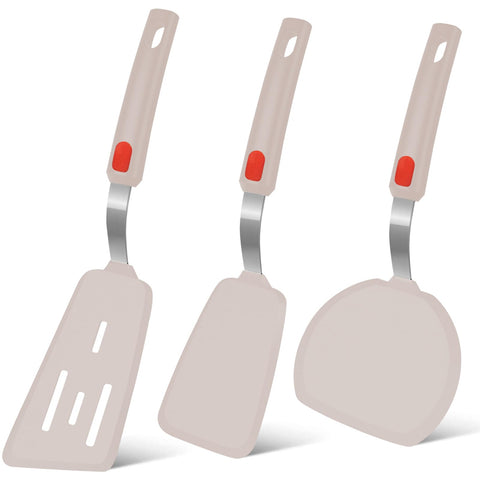 Beijiyi espátulas de silicona, conjunto 3 piezas para cocinar sin rayar sartenes