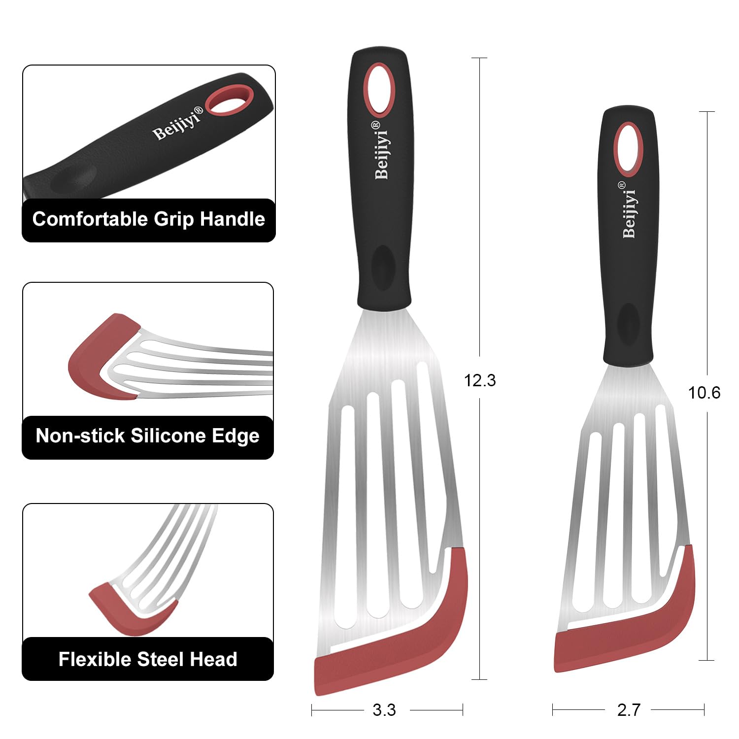 Beijiyi pala antiarañazos para sartenes antiadherentes, perfecta para huevos y tortitas.