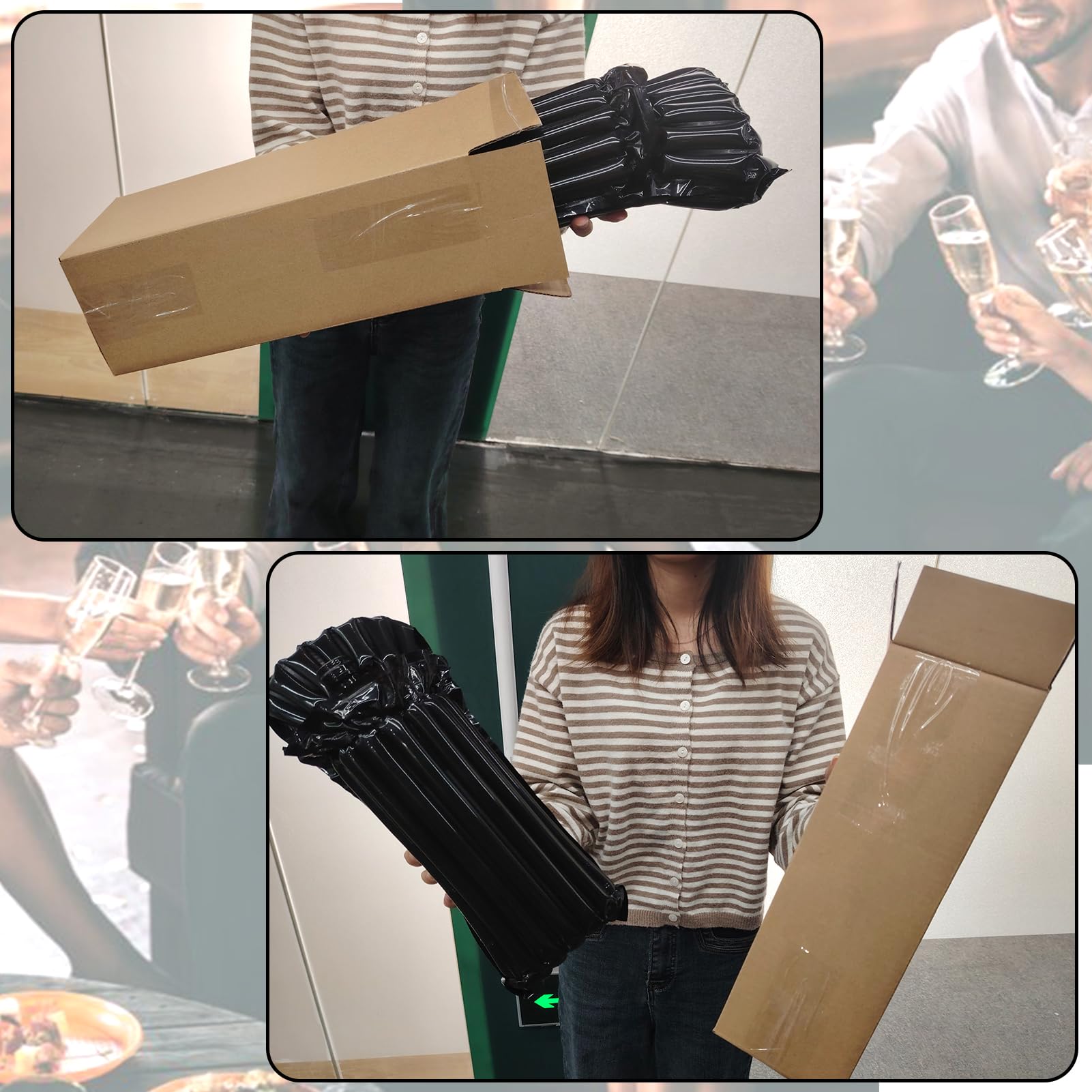 BeiLeiNiceHK caja de vino de 3 capas para mayor resistencia