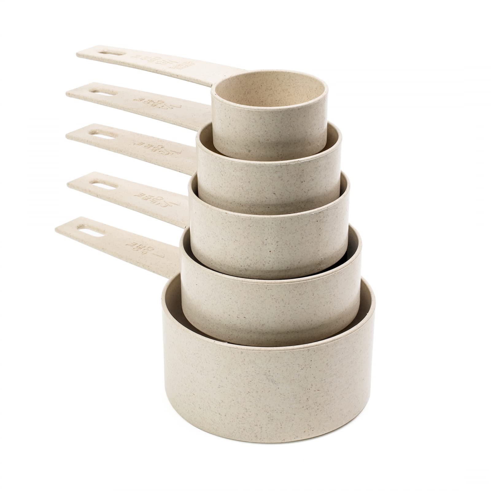 Beille crema bioplástico paja trigo, opción sostenible para utensilios de cocina.