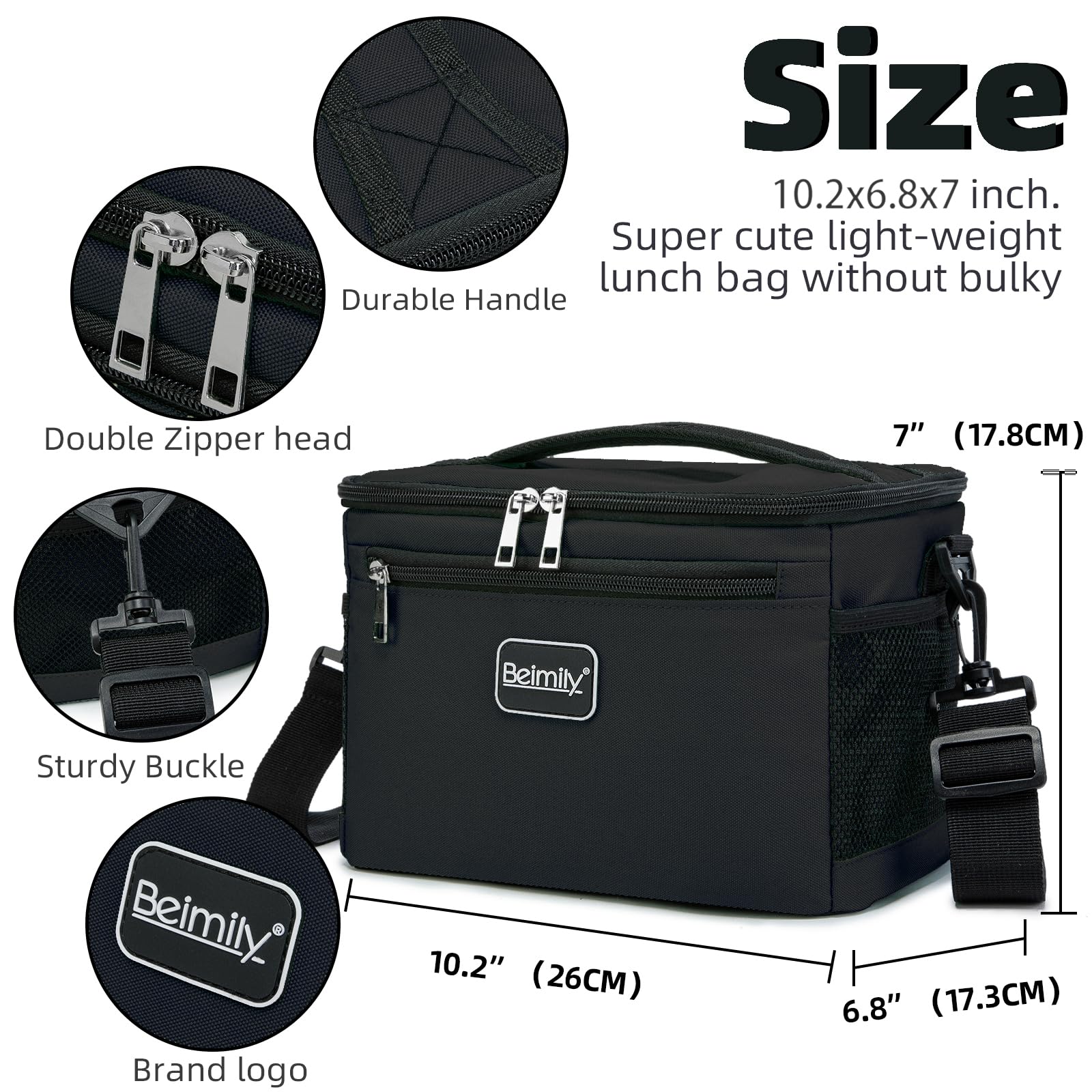 La BEIMILY caja de almuerzo, bolsillo frontal para cubiertos y servilletas.