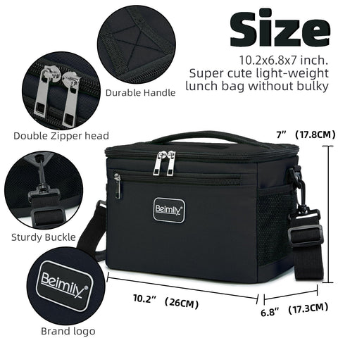 La BEIMILY caja de almuerzo, bolsillo frontal para cubiertos y servilletas.
