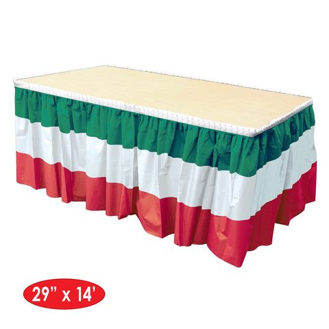 Beistle faldón de mesa rectangular tricolor, fácil de colocar