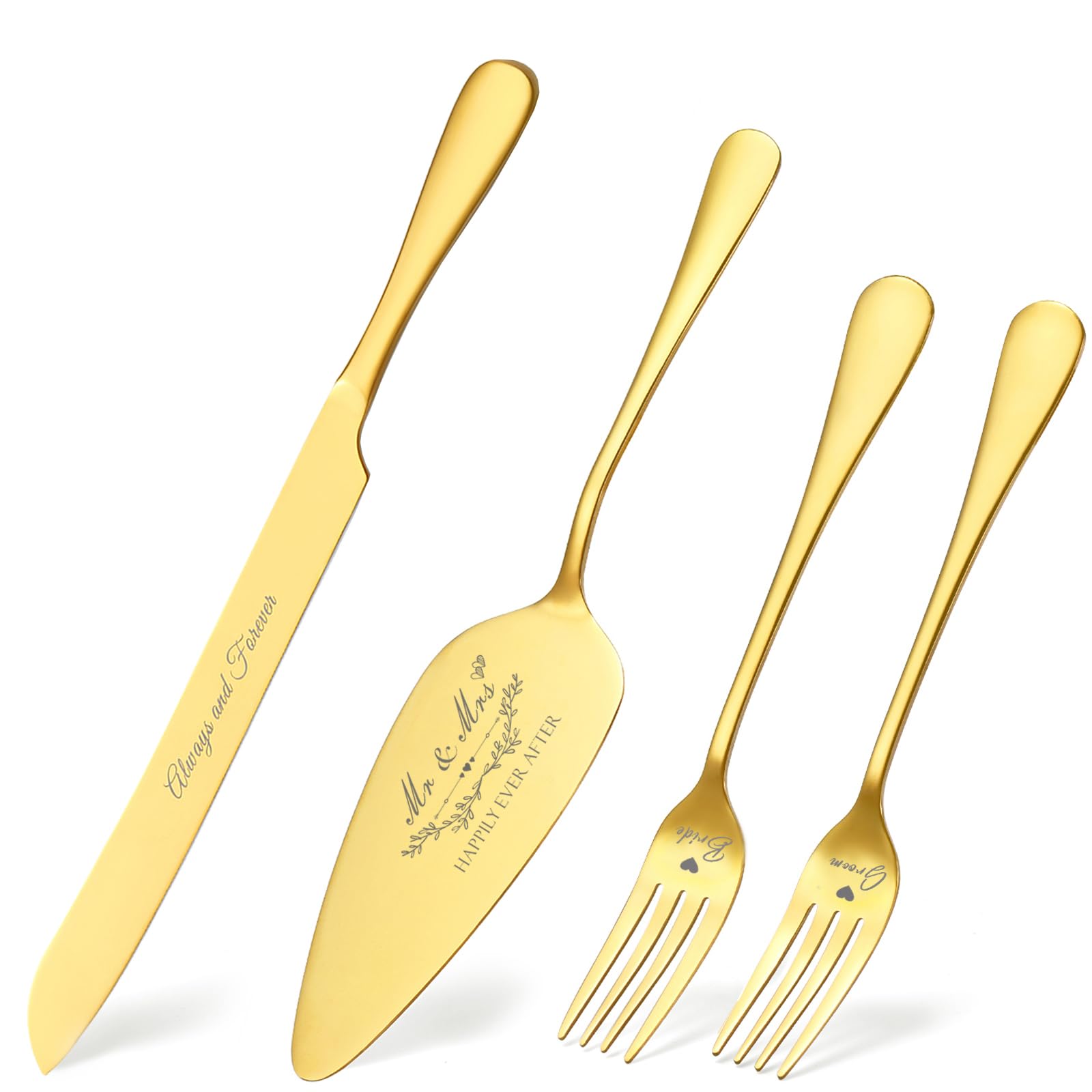 Cuchillo para pastel BEKESIN en dorado, enfoque en corte preciso para bodas