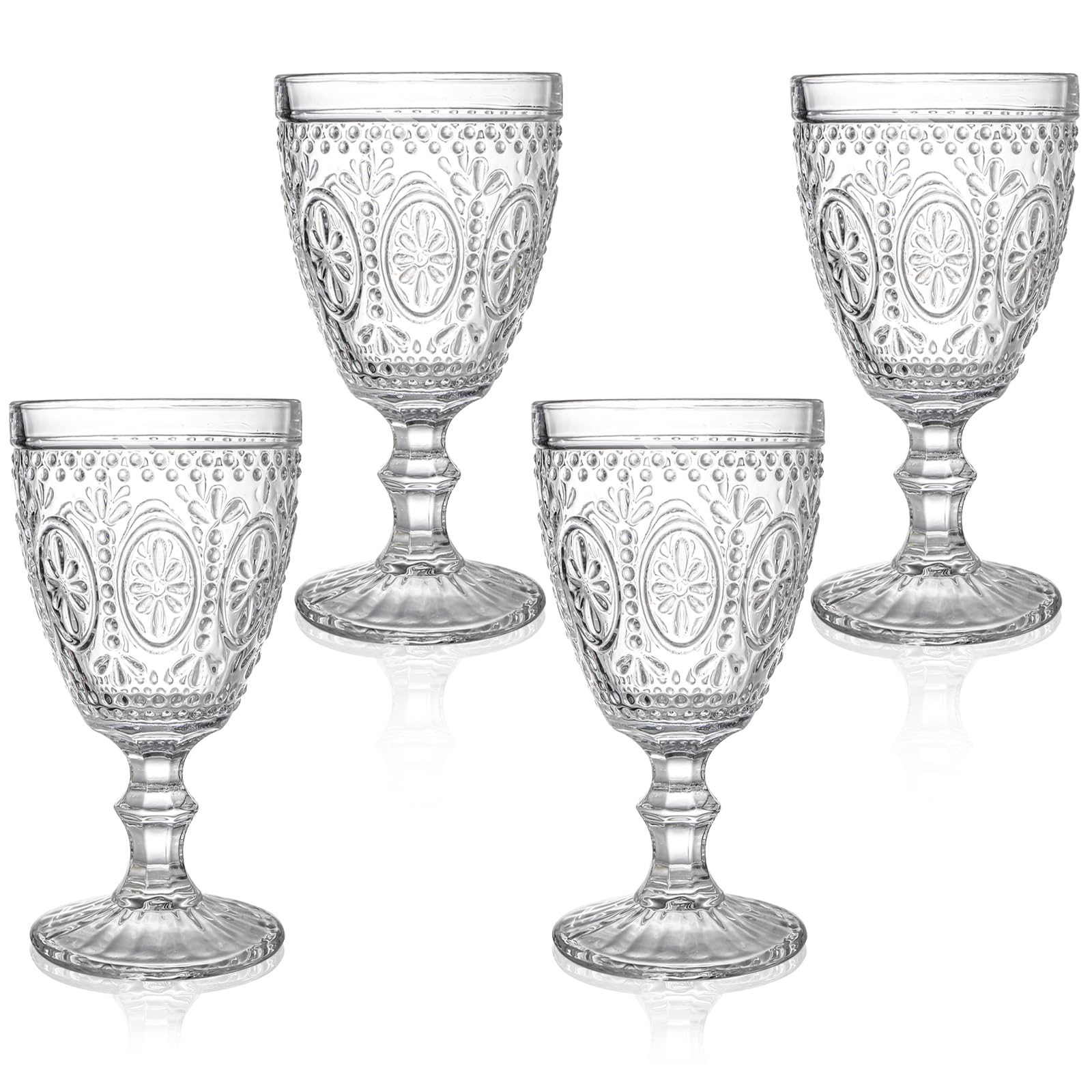 Bekith copas de vidrio claras de 10 oz, juego de 4 para bebidas frías.