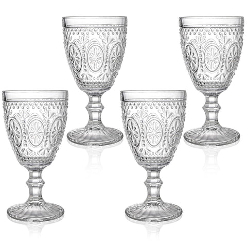 Bekith copas de vidrio claras de 10 oz, juego de 4 para bebidas frías.