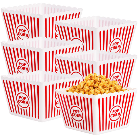 Bekith cubos de palomitas grandes con diseño rojo y blanco para cine en casa