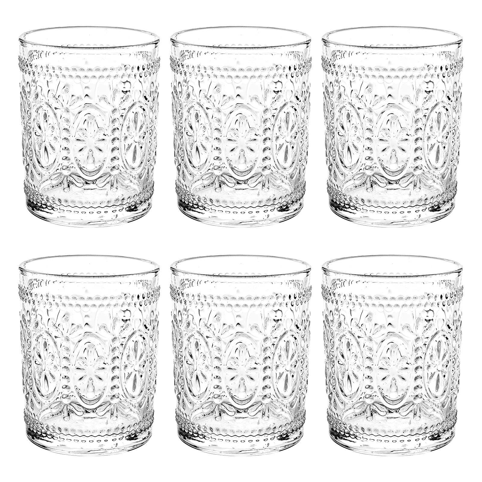 Vasos Bekith 9,5 oz con toque romántico para bebidas y cócteles.