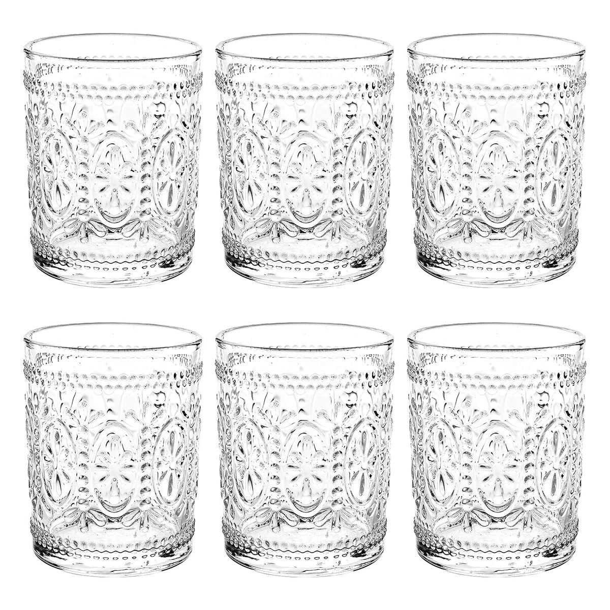 Vasos Bekith 9,5 oz con toque romántico para bebidas y cócteles.