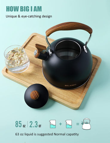 BELANKO tetera cap. 2-5l para hasta 10 tazas tras hervir.