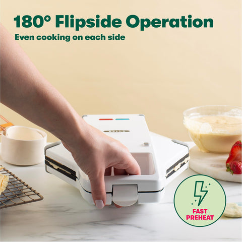 Bella Bubble Waffle Maker diseño compacto ahorra espacio en cocinas pequeñas.